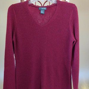 NEW GRIFFEN Cashmere Seamed Front V-Neck Sweater M
